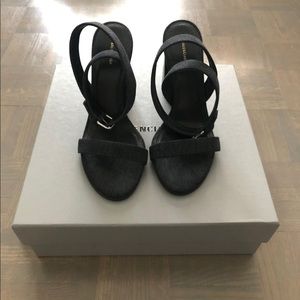 Japanese denim heeled sandal
